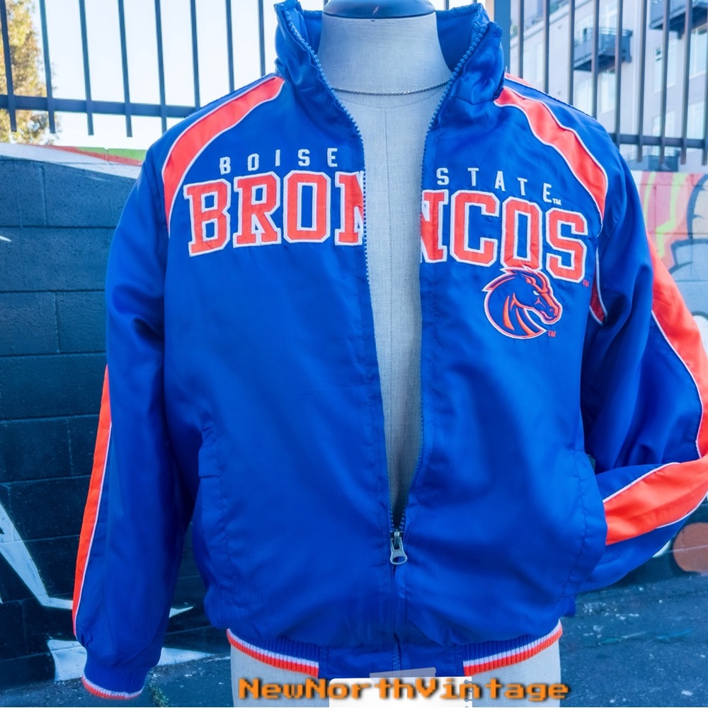 BOISE STATE BRONCOS Vintage Puffer Jacket size Small | Blue & Orange
